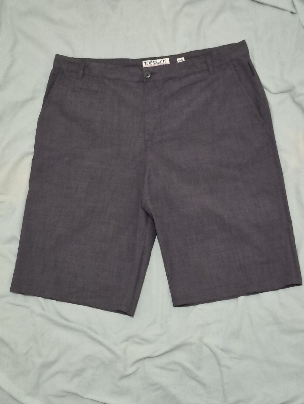 Ecko Unlimited Charcoal Gray Flat Front Men's Shorts W-42